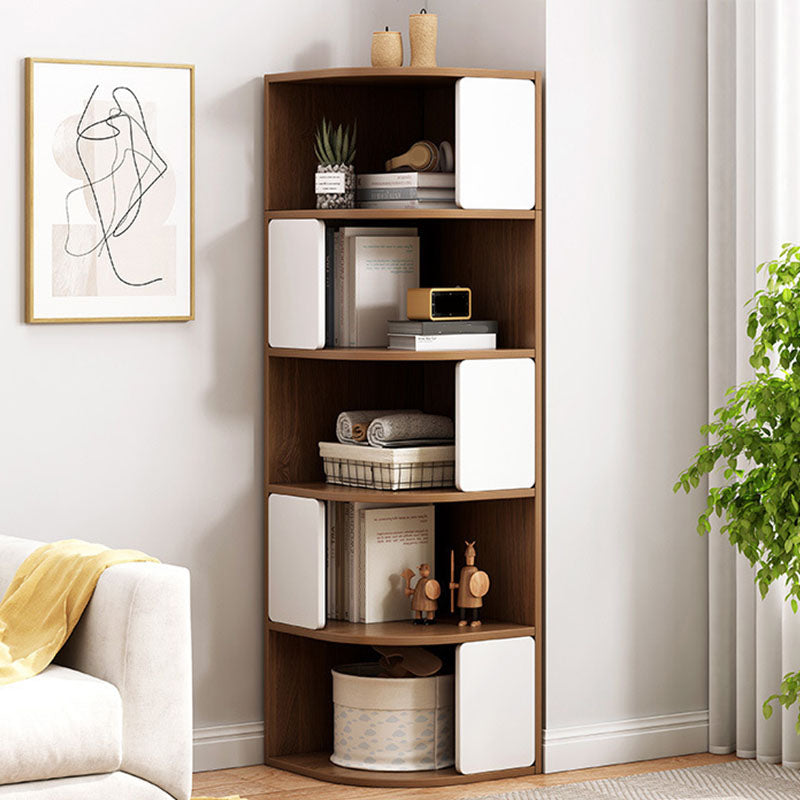 Modern Engineered Wood Bookcase Multi Shelves Closed Back Bookshelf