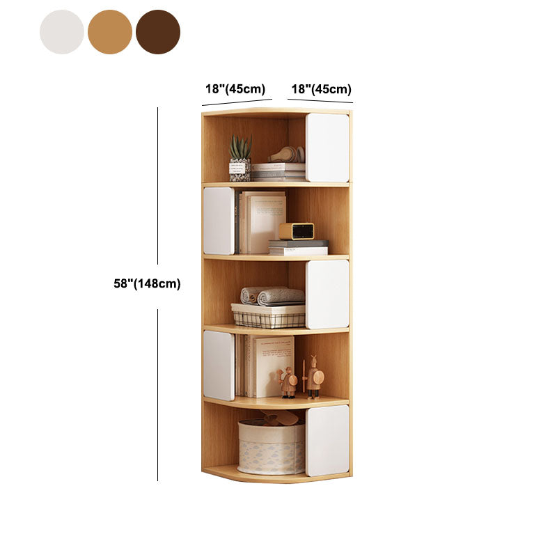 Modern Engineered Wood Bookcase Multi Shelves Closed Back Bookshelf