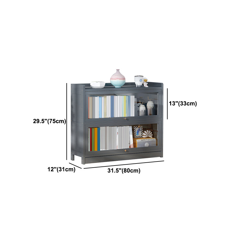 Modern Wooden Bookcase Rectangular 12.2"W Bookshelf in Dark Taupe