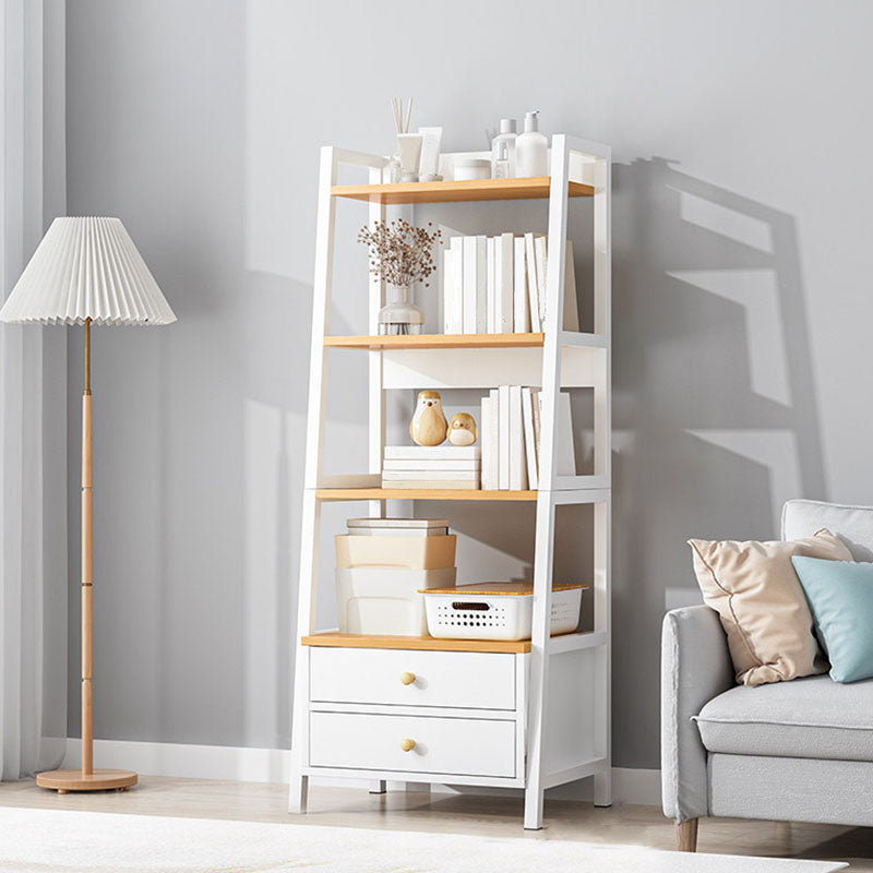 Scandinavian Manufactured Wood Bookcase 12-inch Wide Ladder Book Shelf