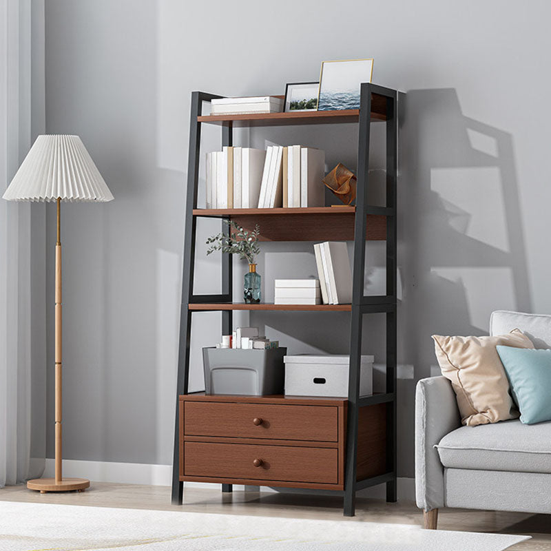 Scandinavian Manufactured Wood Bookcase 12-inch Wide Ladder Book Shelf