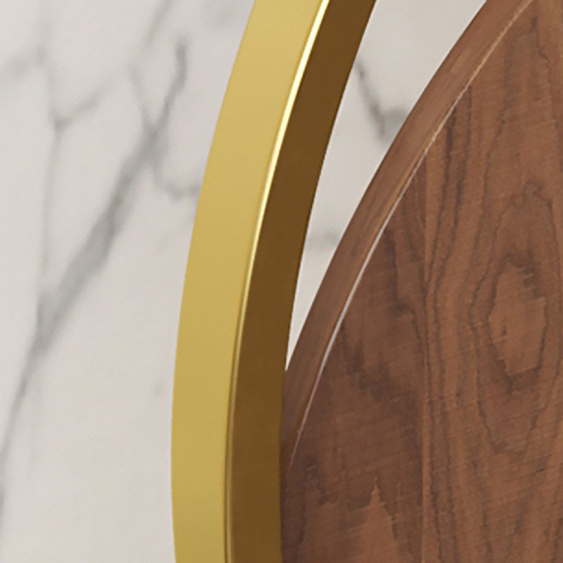 Metal Base Console Table with Half Moon Stone Top for Hall 11.81"