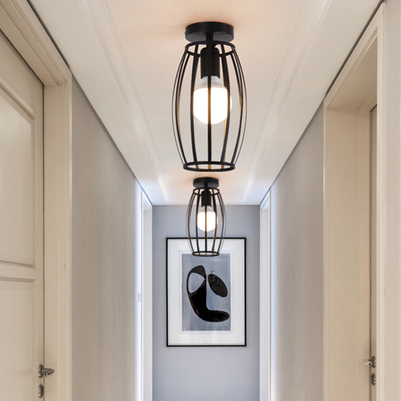 1-light Ceiling Mounted Light Industrial Style Close to Ceiling Light