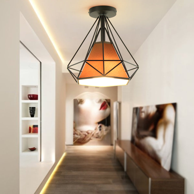 1-light Ceiling Mounted Light Industrial Style Close to Ceiling Light