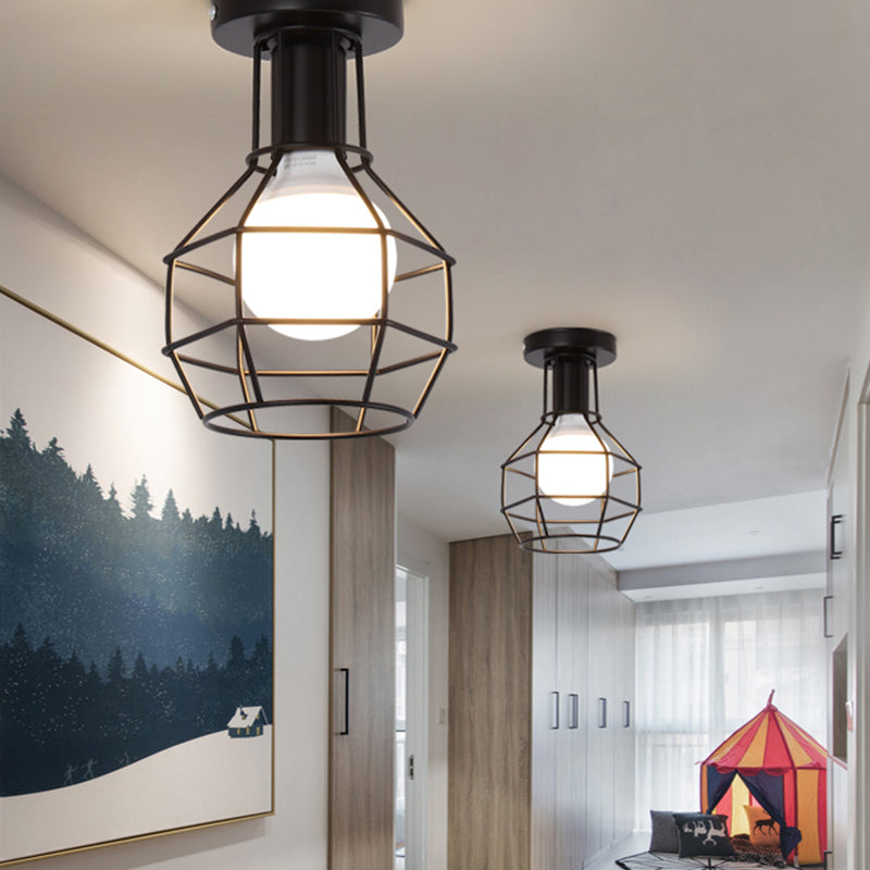 1-light Ceiling Mounted Light Industrial Style Close to Ceiling Light