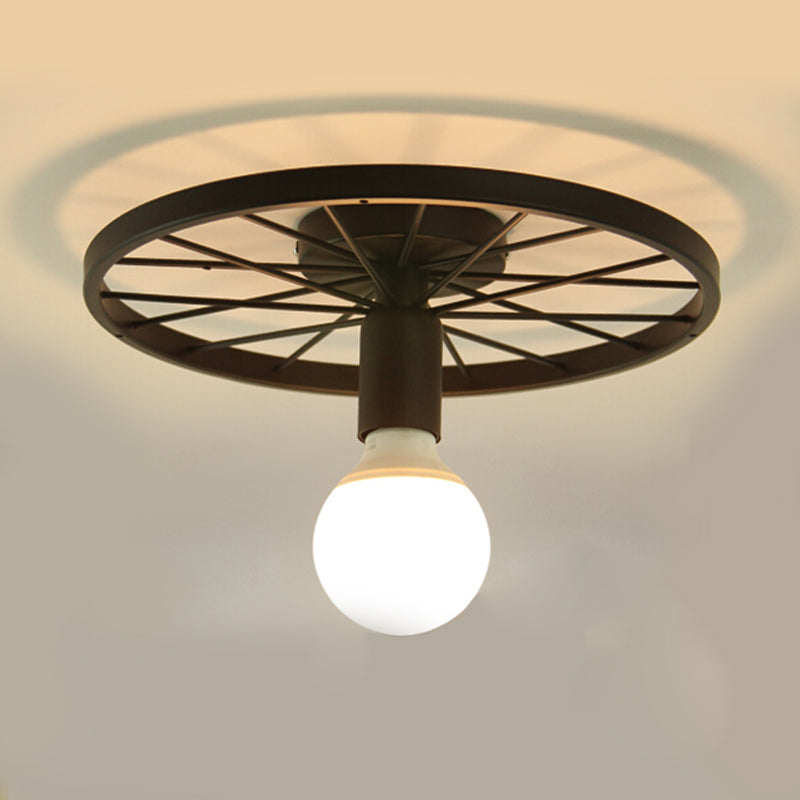 1-light Ceiling Mounted Light Industrial Style Close to Ceiling Light