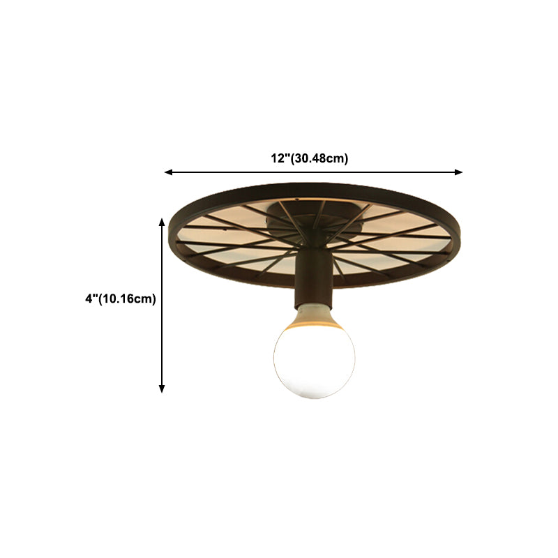 1-light Ceiling Mounted Light Industrial Style Close to Ceiling Light