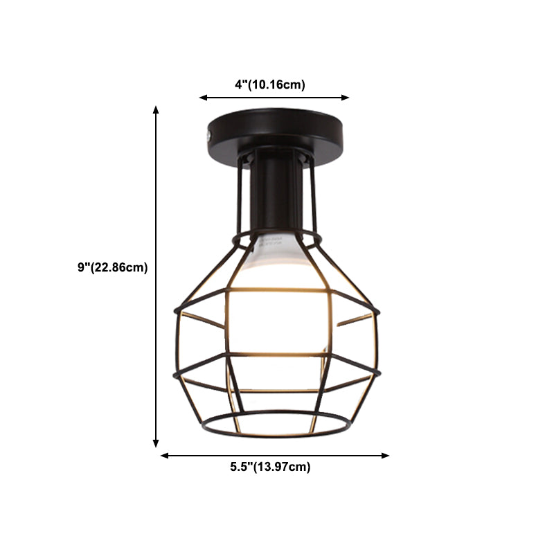 1-light Ceiling Mounted Light Industrial Style Close to Ceiling Light