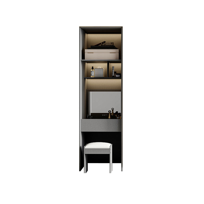 Glass and Wood Wardrobe Armoire Contemporary Wardrobe Closet