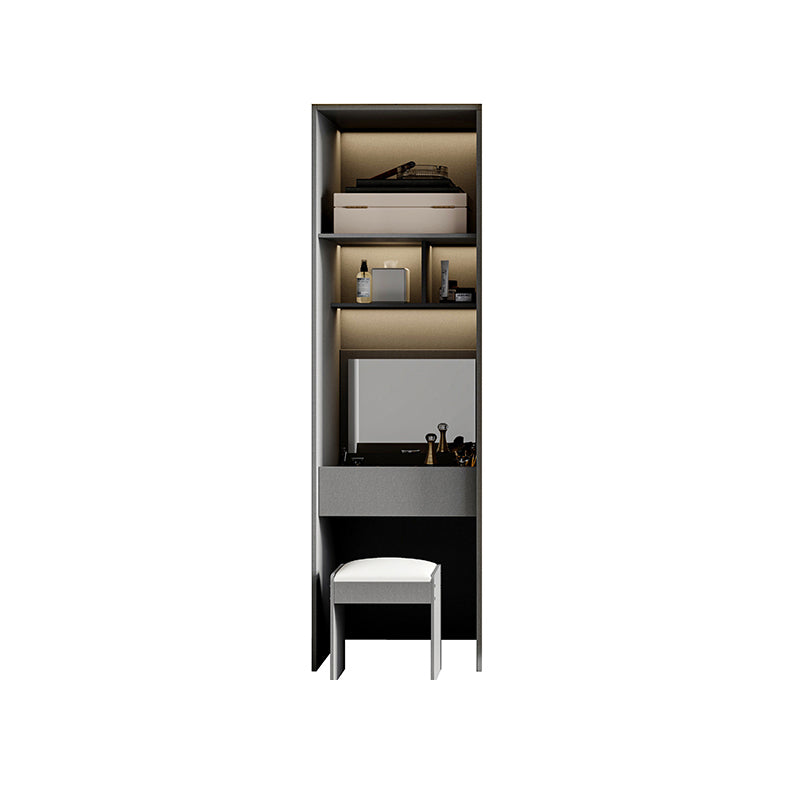 Glass and Wood Wardrobe Armoire Contemporary Wardrobe Closet