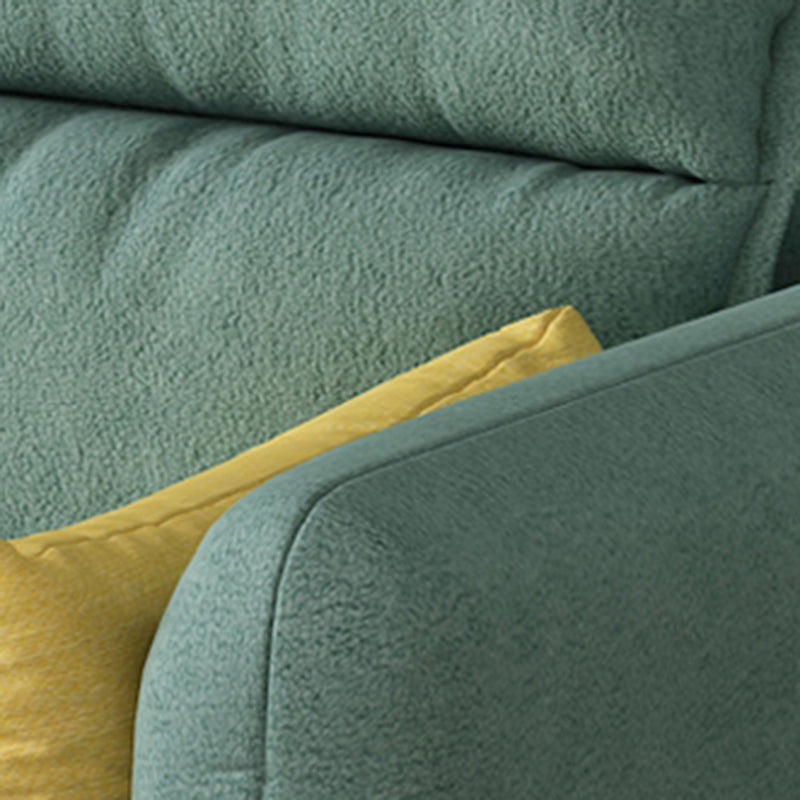 Contemporary Sewn Pillow Back Standard Square Arm Linen Seating