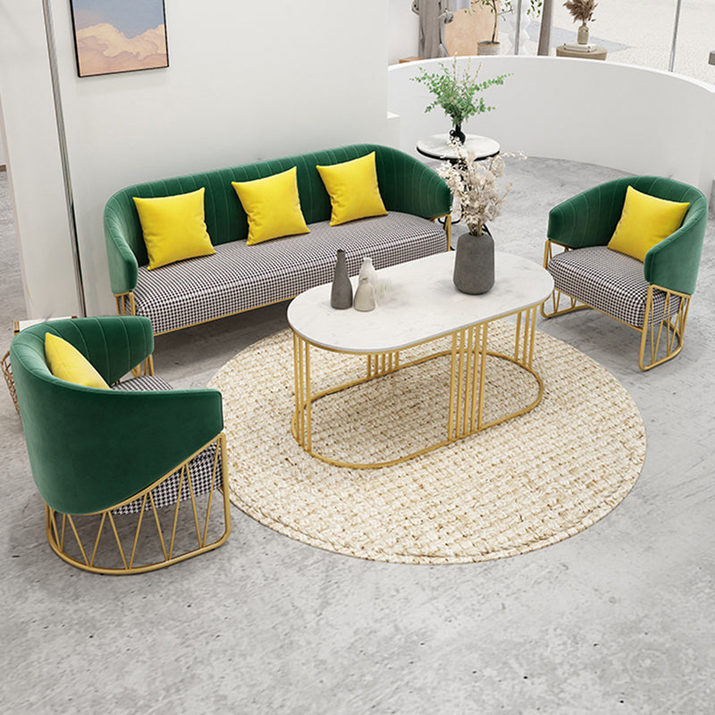 23.62" W x 29.52" H Velvet Tuxedo Arm Sofa Contemporary Standard Sewn Pillow Back Sofa