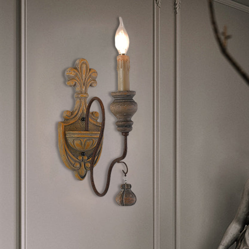 Bedroefd hout gebogen arm wandlamp vintage metaal 1/2 lichten eetkamer sconce licht