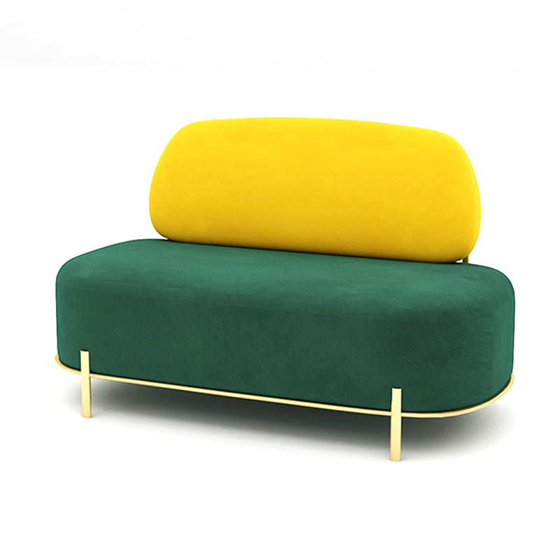 27.55" Wide Velvet Armless Sofa Contemporary Standard Tight Back Sofa