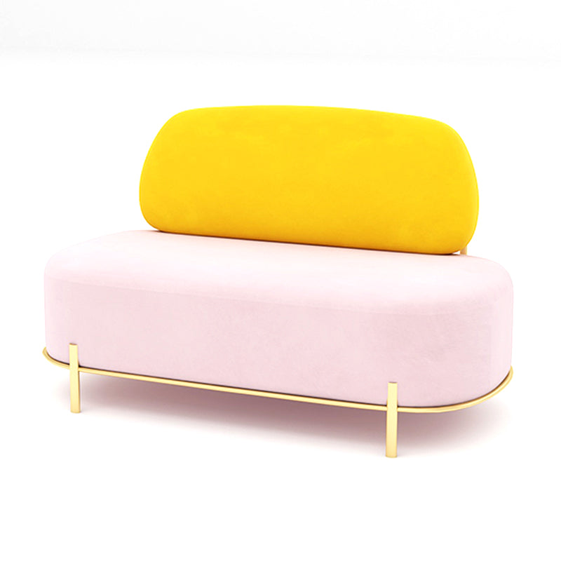 27.55" Wide Velvet Armless Sofa Contemporary Standard Tight Back Sofa