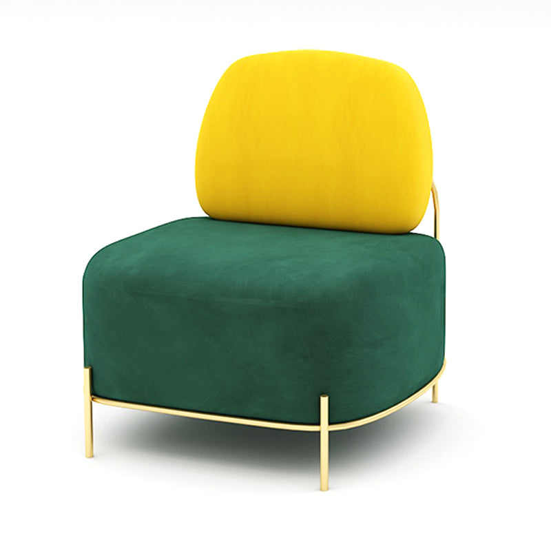 27.55" Wide Velvet Armless Sofa Contemporary Standard Tight Back Sofa