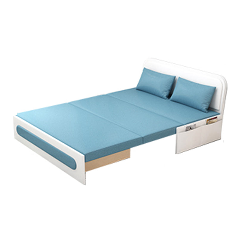 Faux Leather Contemporary Convertible Armless Bed Sofa Couch