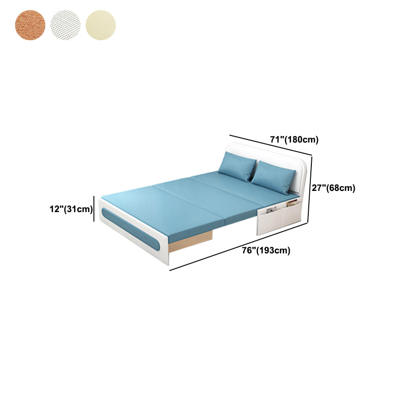 Faux Leather Contemporary Convertible Armless Bed Sofa Couch