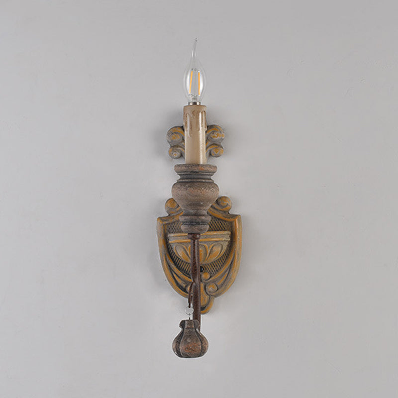 Bedroefd hout gebogen arm wandlamp vintage metaal 1/2 lichten eetkamer sconce licht