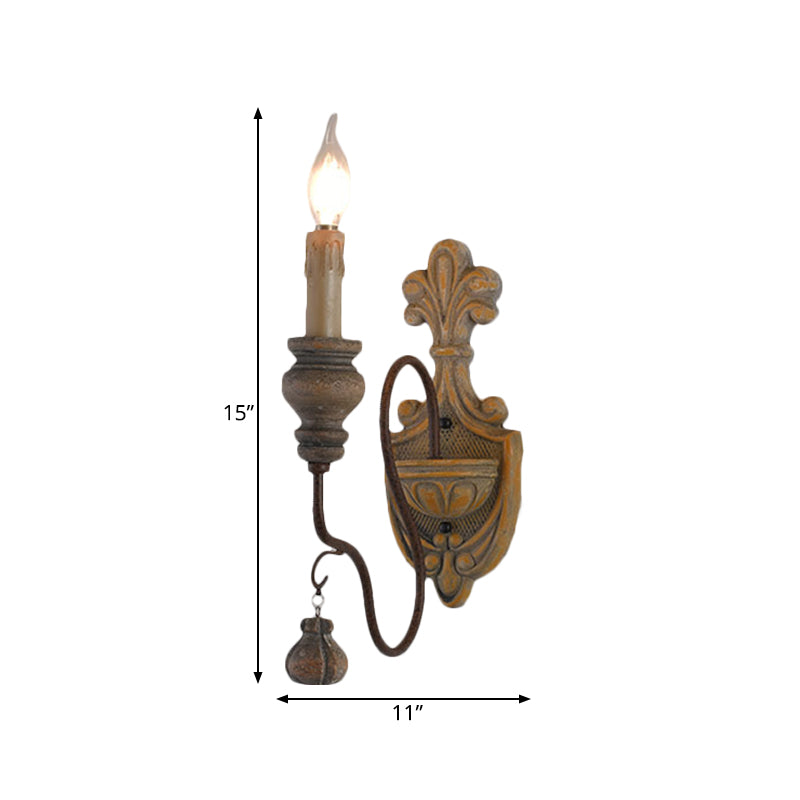 Bedroefd hout gebogen arm wandlamp vintage metaal 1/2 lichten eetkamer sconce licht