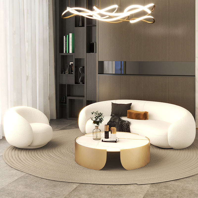 27.55 Inch Tall Contemporary Curved Sofa Armless Sofa for Living Room