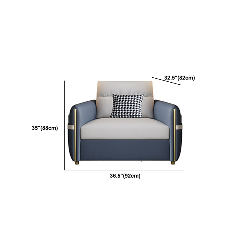 Contemporary Convertible Faux Leather Square Arm Bed Settee with Pillows