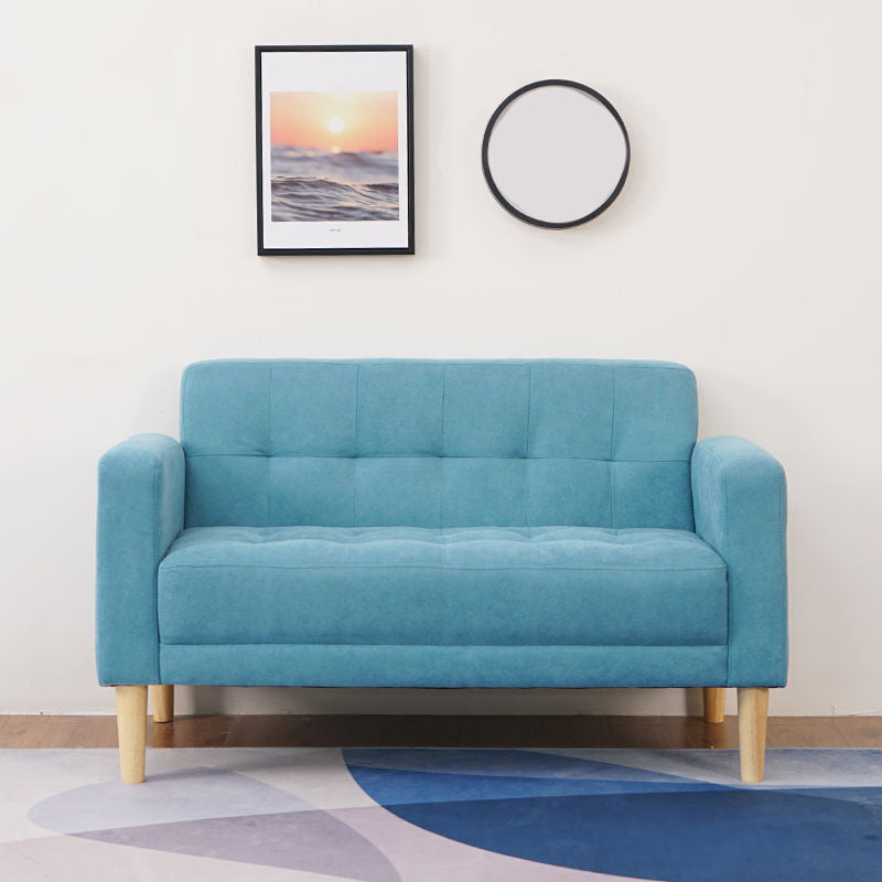 Contemporary Biscuit Back Standard Square Arm Stationary Sofa