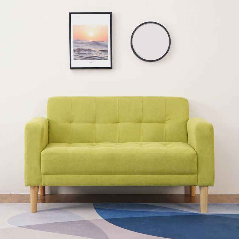 Contemporary Biscuit Back Standard Square Arm Stationary Sofa