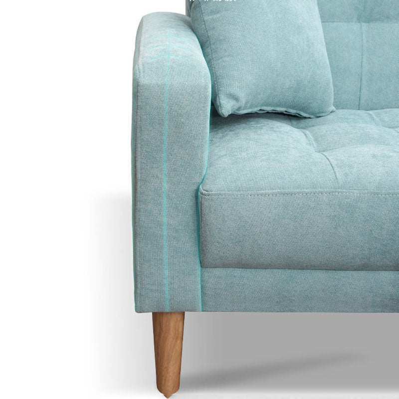 Contemporary Biscuit Back Standard Square Arm Stationary Sofa
