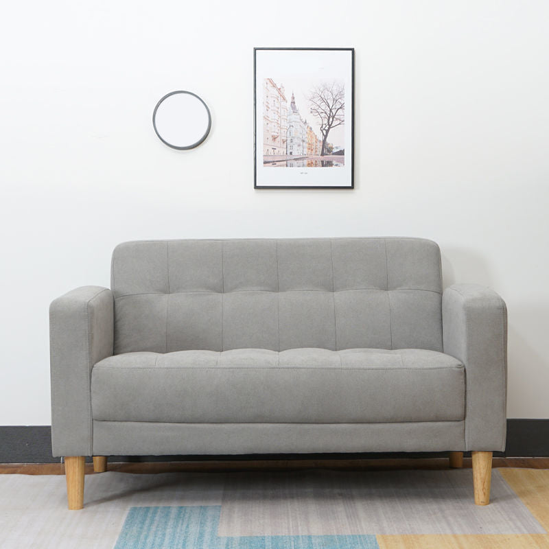 Contemporary Biscuit Back Standard Square Arm Stationary Sofa