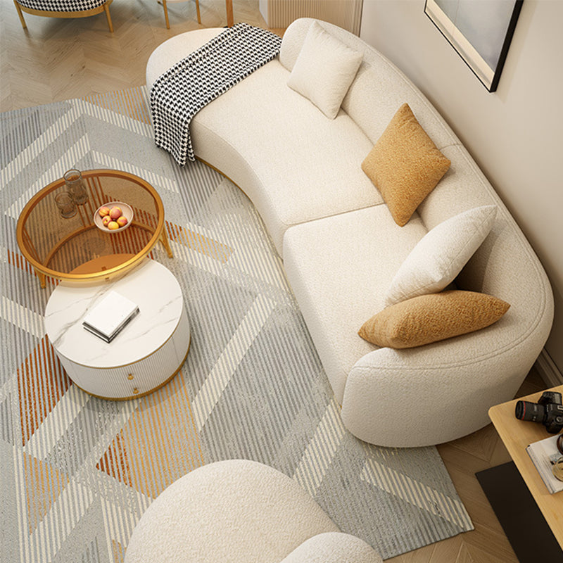 Modern Style Sofa Wind Even Back Armrest Curved Backrest Sponge Cushion Filling Sofa Bed