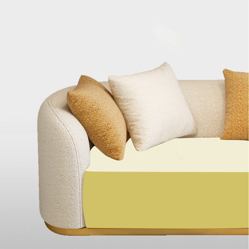 Modern Style Sofa Wind Even Back Armrest Curved Backrest Sponge Cushion Filling Sofa Bed