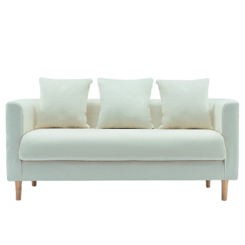 Contemporary Sofa with 3 Pillows Standard Square Arm Stationary Sofa