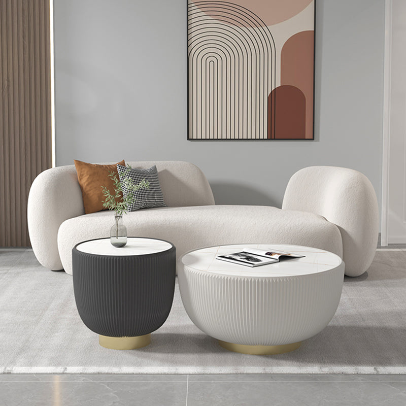 Wool Contemporary Recessed Arm Sofa Curved Sofa for Living Room, Apartment