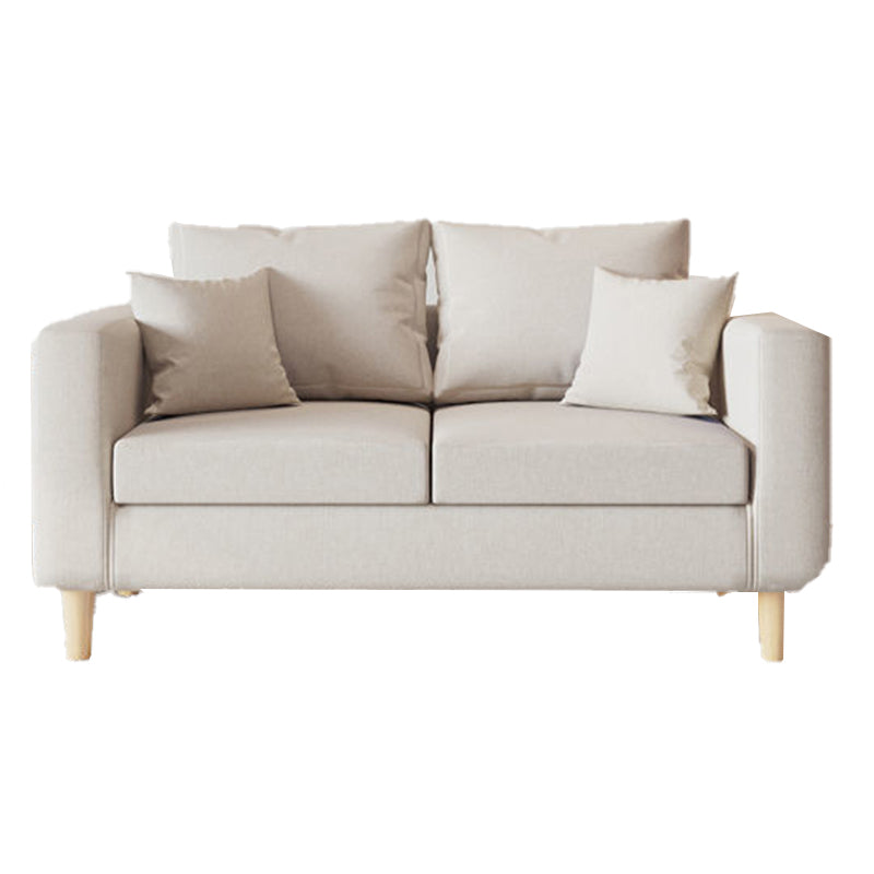 Modern Cushions Standard Square Arm Living Room Linen Stationary Sofa