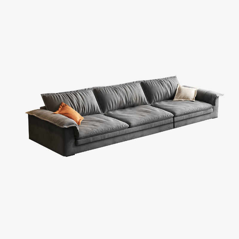 Dark Gray Faux Leather Sofa/Sectional Stain-Resistant Sofa for Living Room