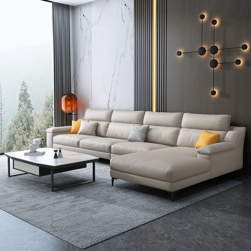 Faux leather Sloped Arms Sectionals,133" * 34" * 38" Sectional Sofa