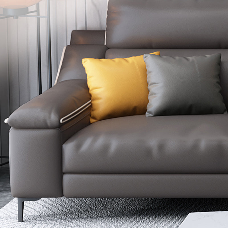 Faux leather Sloped Arms Sectionals,133" * 34" * 38" Sectional Sofa