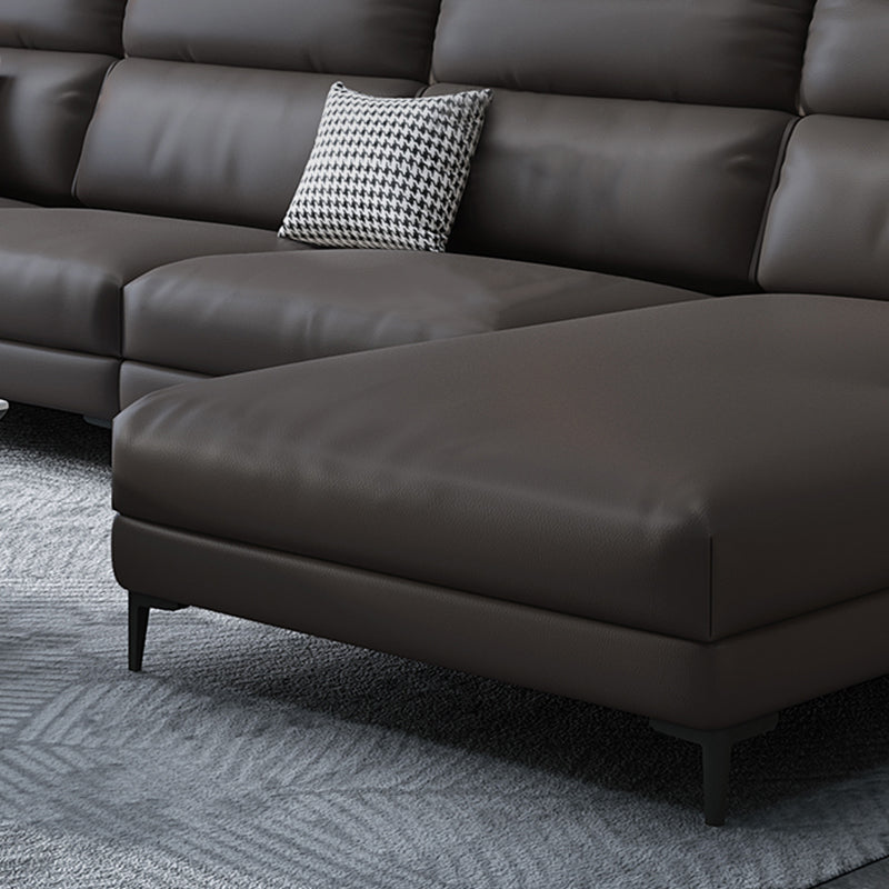 Faux leather Sloped Arms Sectionals,133" * 34" * 38" Sectional Sofa