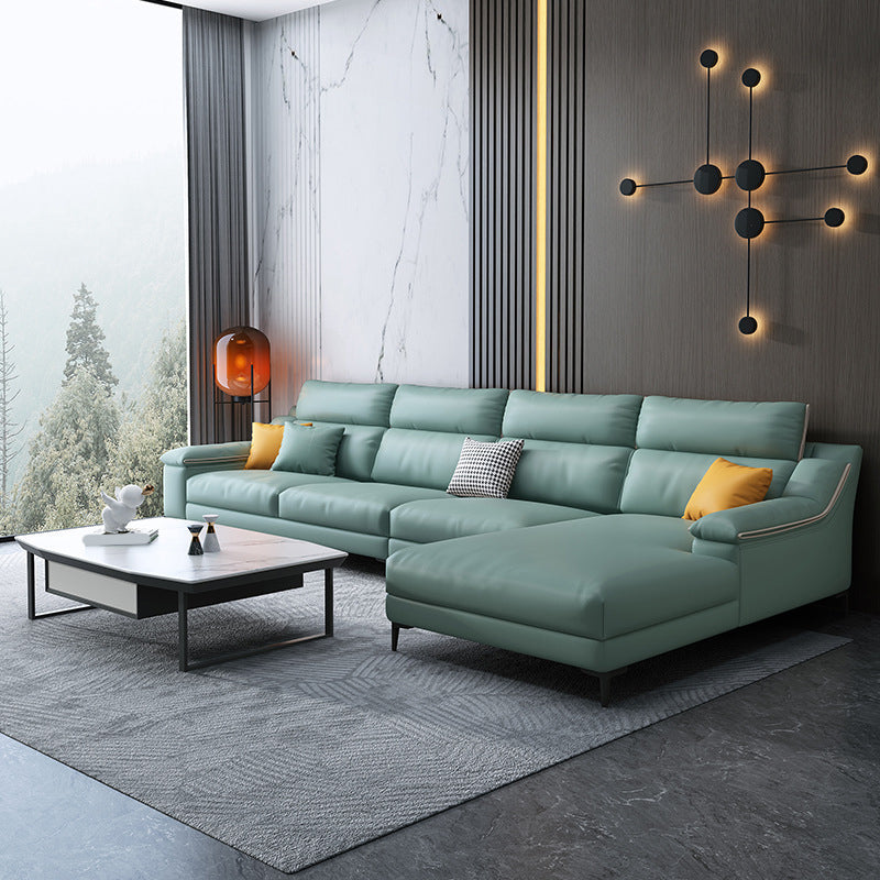 Faux leather Sloped Arms Sectionals,133" * 34" * 38" Sectional Sofa