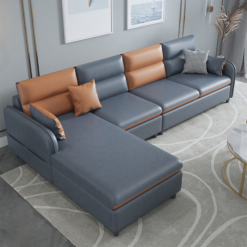 Multicolor Choice Imitation Leather Sofa Bed Embedded Armrest with Pillow Back Sofa