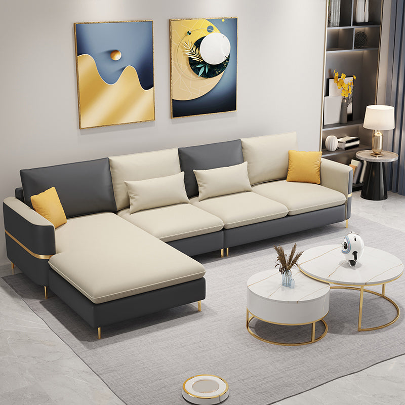 Scandinavian Cushion Back L-Shape Left Hand Facing 4-Seater Sofa