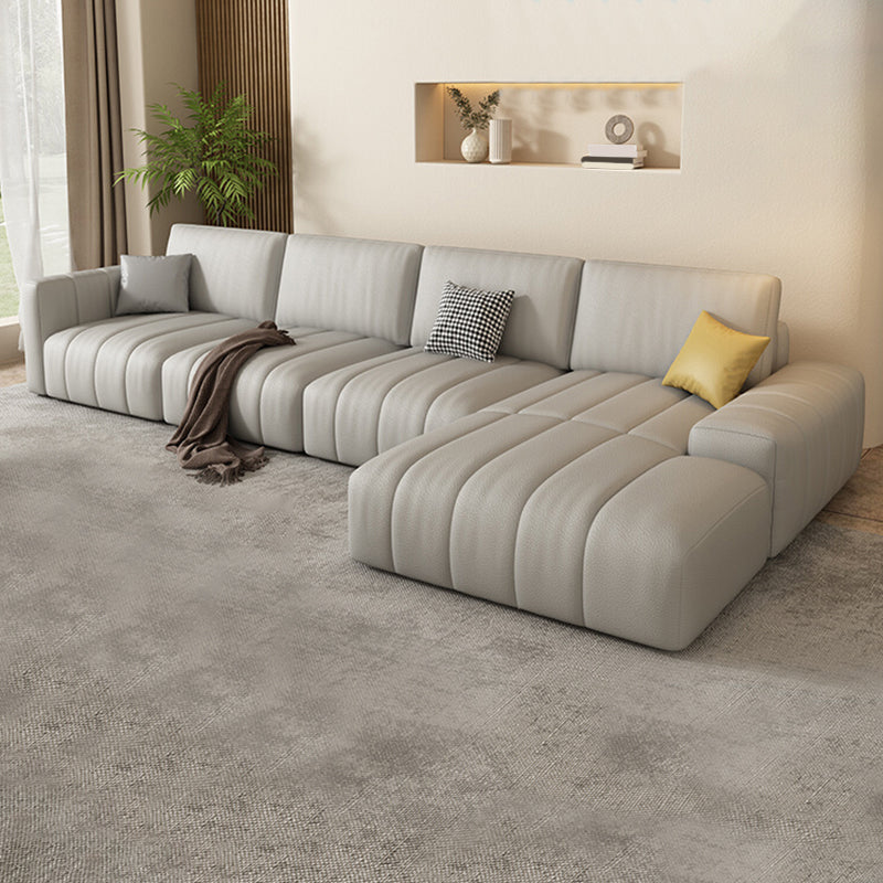 Scandinavian Stain-Resistant for Living Room Square Arm Sofa & Chaise