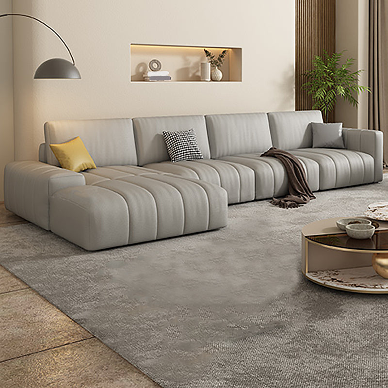 Scandinavian Stain-Resistant for Living Room Square Arm Sofa & Chaise