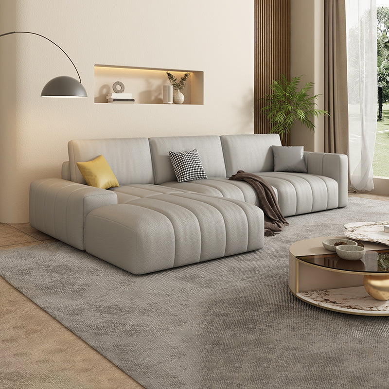 Scandinavian Stain-Resistant for Living Room Square Arm Sofa & Chaise