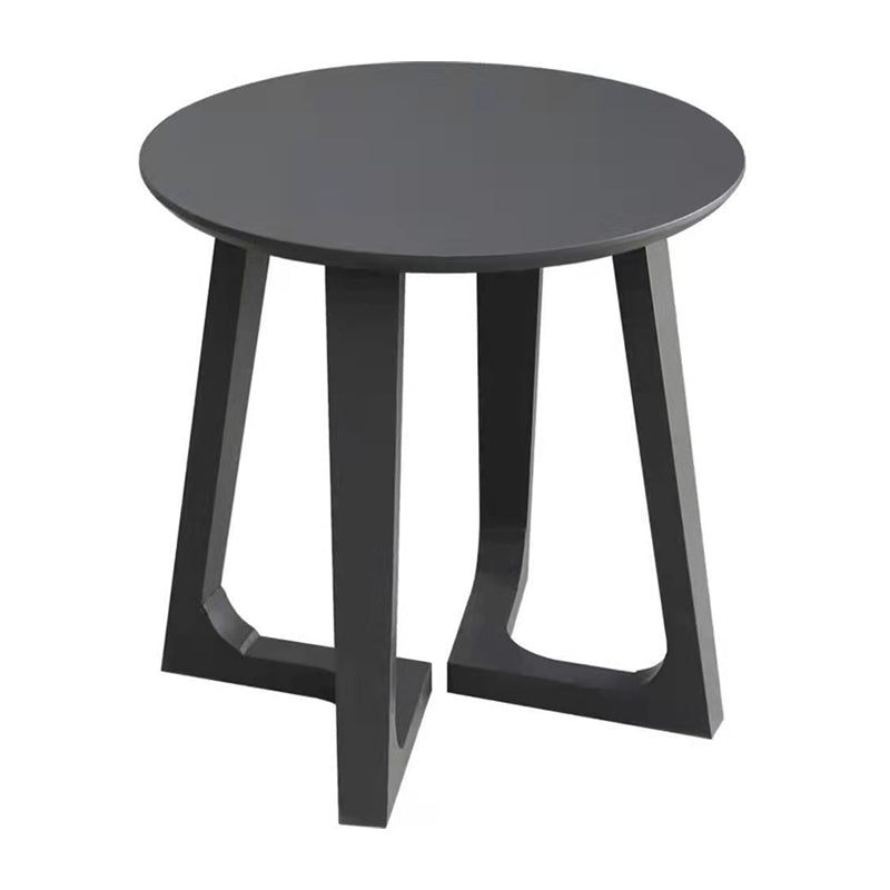 Scandinavian Round Solid Wood Coffee Table 23.6"H Sled Cocktail Table