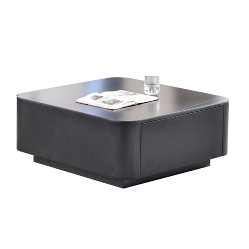 Square Square Block Base Design Slate Plate Table Plate with Drawer Coffee Table