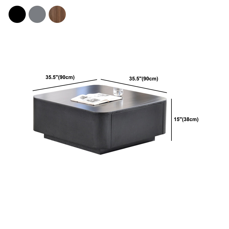 Square Square Block Base Design Slate Plate Table Plate with Drawer Coffee Table