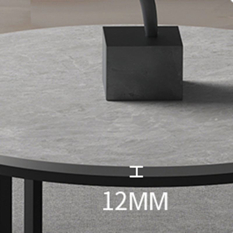 Slate Round Coffee Table 2 Piece Modern Minimalist Bunching Tables