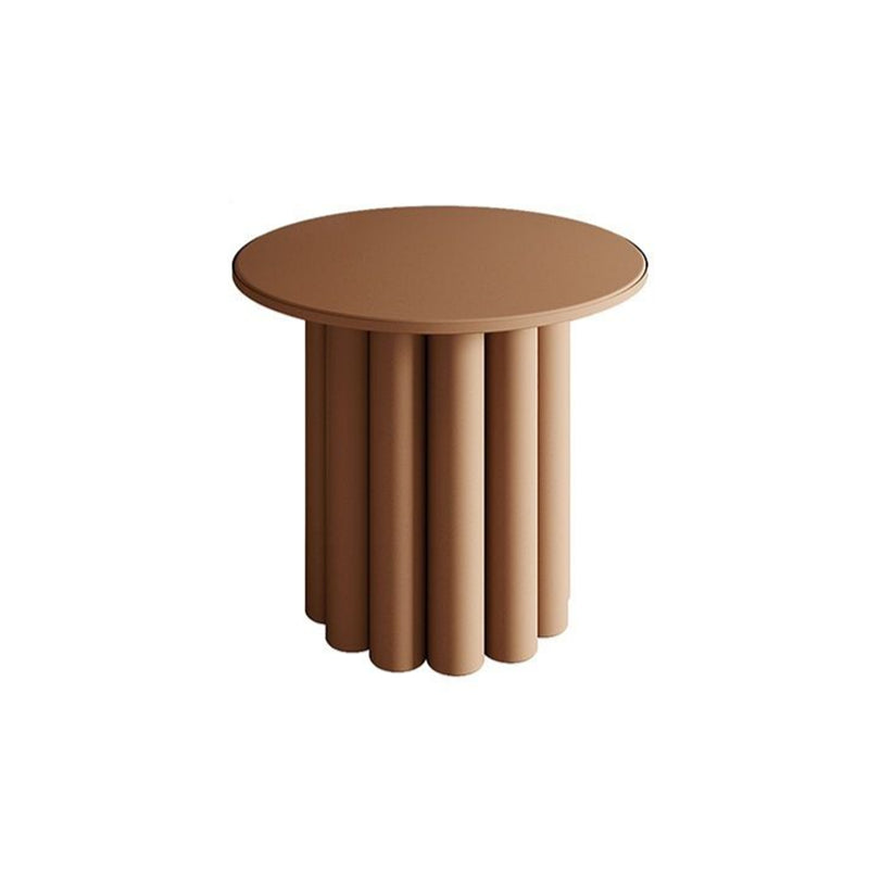 Pedestal Base Design Round Wooden Table Modern Style Coffee Table